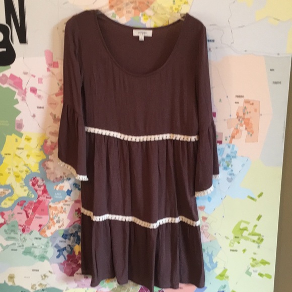 Umgee Dresses & Skirts - Umgee Brown Fringed Dress